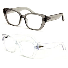 2 pares de óculos de leitura femininos grandes e transparentes - Lentes de leitura com dobradiça de mola 7024 +2,00