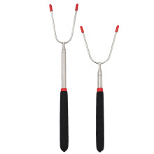 Eease2pcs ruostumattomasta teräksestä valmistetut BBQ-vartaat teleskooppihaarukat ulkogrillaustyökalu