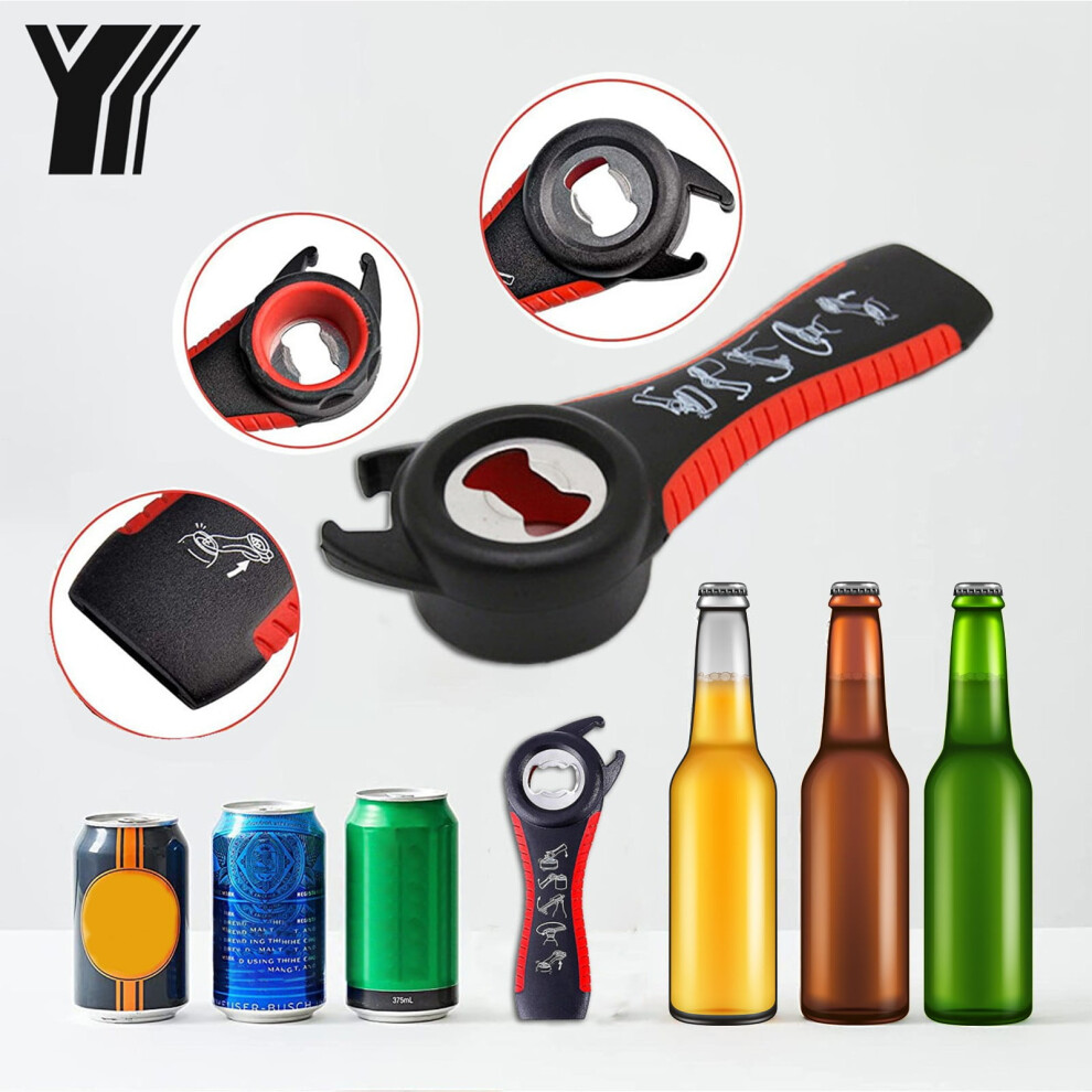FensXil Bottle&Can Openers Five In One Bottles Openers Stainless Steel Multi Function Can Opener Beer Bottles Opener Multipurpose Can Opener