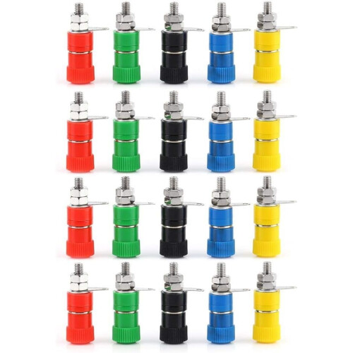 Binding Posts - 20Pcs 5 Color Banana Jack Socket Binding Post Female Socket Jack for 4MM Banana Plug Connectors