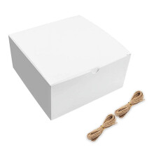 Boîtes cadeaux blanches, lot de 12, 20 x 20 x 10 cm, en papier avec couvercles, idéales pour un mariage ou une demande en mariage à une demoiselle