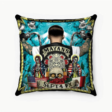 Capa de Almofada Personalizada AIVO Mayans MC em Poliéster Fiado, Quadrada, para Decoração de Cama, Sofá ou Casa (polegadas)