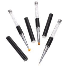Lot de 3 stylos pratiques pour manucure DIY, style salon de nail art, motif 3D, noir