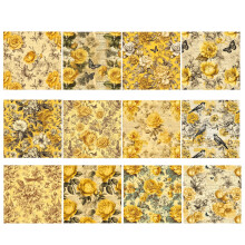 Lohuatrd1Set Pacote de Papel para Scrapbook Floral - Cartolina Dupla Face com Estampa Floral Rica para Artesanato DIY, Álbuns Feitos à Mão e Papel