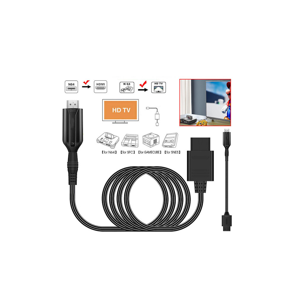 For Compatible With Nintendo Gamecube Super Nes/Snes N64 To Hdmi Adapter Conversion Cable 9048212908333