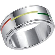 Bague unisexe adulte en acier inoxydable arc-en-ciel LGBT Pride 8 mm - Taille US 9