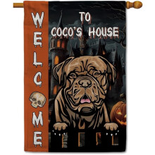 Bandeira de Jardim de Halloween - Bem-vindo à Casa do Cachorro, Springer Spaniel Inglês, Design de Castelo, Decoração de Jardim Dupla Face 31,75