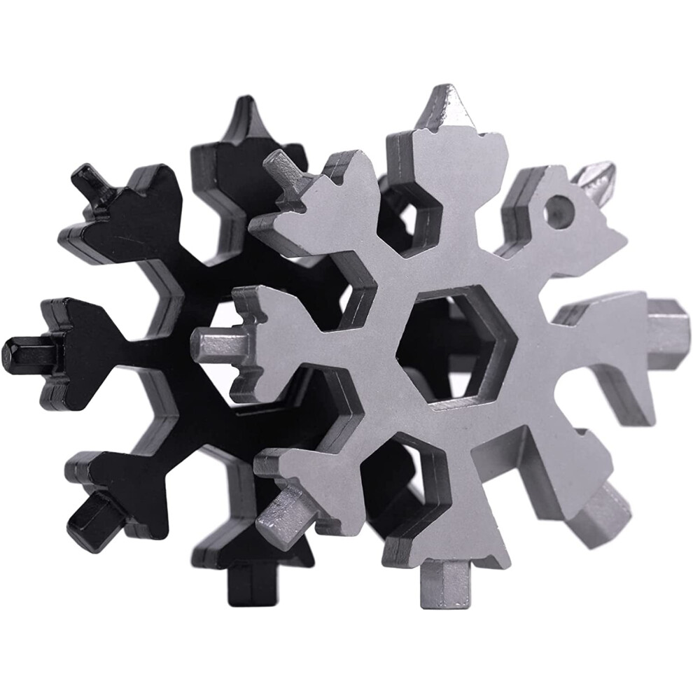 Snowflake Multitool 2Pcs 18 In 1 Stainless Steel Snowflake Multi Tool, Cool Gadgets For Outdoor Travel Camping Daily 9048212908609