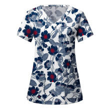Lilgiuy Vendita Online Uniforme da Lavoro per Donna Maniche Corte Scollo a V Scrub_Top con Tasche Abbigliamento da Lavoro Infermiere Cliniche