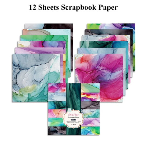 Χαρτί Scrapbooking 12 φύλλων 30x30cm, Μπλοκ χαρτιού για Scrapbooking 12 ιντσών, Χαρτόνι, Κατασκευή