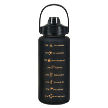 Sticlă de apă Mouliraty2000ml de jumătate de galon cu marcaj temporal și pai, sticlă sport fără BPA pentru fitness (compatibilă cu Mounjaro)