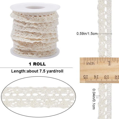 7.5Yards Κορδέλα από ελαστική δαντέλα από πολυεστέρα για λαιμόκοψη, μανίκι, στρίφωμα, 1