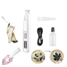 Trimmer electric pentru câini pentru labe, trimmer pentru labe de animale de companie cu lumină LED, trimmer pentru tuns cu zgomot redus