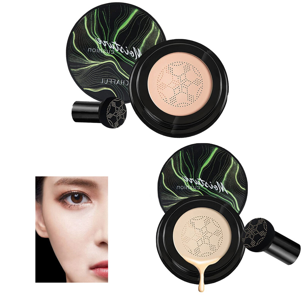 Cream Mushroom Head Cc And Bb Foundation Set, Dual Shade Moisturizing Long Wear Concealer