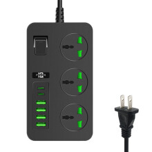 Multiprise Kyusrd Ă 3 prises avec 6 ports USB, protection contre les surtensions 3000 W, rallonge de 2 m, interrupteur marche/arrĂŞt pour bureau,