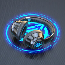 Avtoify Bluetooth 5.2 E-Sport-Headset, geringe Latenz, 20 Stunden Akkulaufzeit, faltbar, leicht, mit Mikrofon, Schwarz