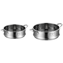 Panier vapeur épais en acier inoxydable 2 x 18 cm / 16 cm avec double anse pour soupes et pots à lait - Ustensiles de cuisine
