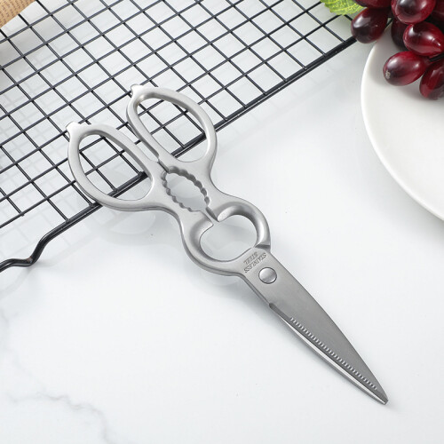 Kitchen 1021 All Stainless Steel Multi-Functional Pear-Shaped Scissors, Stainless Steel Multi-Functional 2