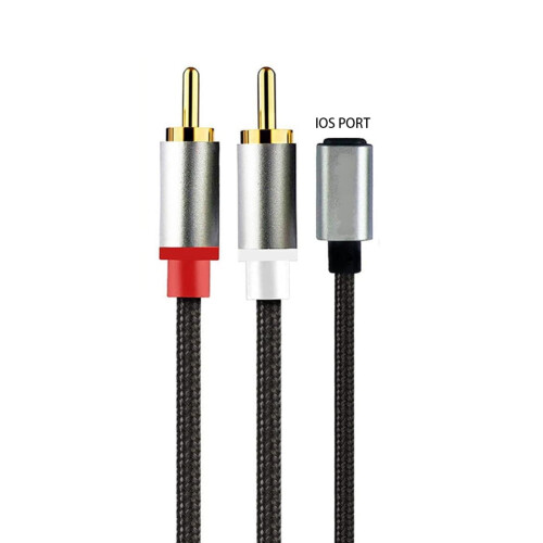 Cable de audio Jixopn macho a 2RCA macho compatible con iPhone/Android (para Lightning, 1 m)