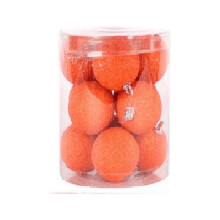 BAGGUCOR Orange Snowflake Plastic Shatterproof Christmas Decorations Ball Ornaments, with Hooks 12 Count (1.18")