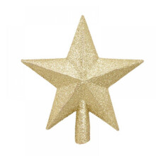 Glitzernder Stern als Weihnachtsbaumspitze aus bruchsicherem Kunststoff – Festliche Dekoration, Geschenk