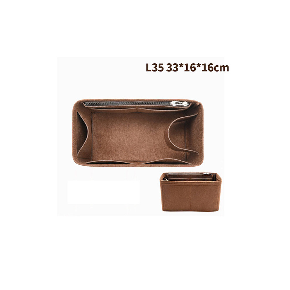 Bag Organizer Felt Cloth Insert 25 30 35 Makeup Handbag Coffe Styleb L 9322103542616