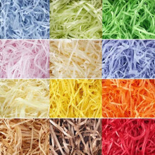 Multicolored Raffia Ribbon Paper Gift Basket Filler, Crinkle Cut Shred for Wrapping, Craft DIY, Christmas Packaging (100g)
