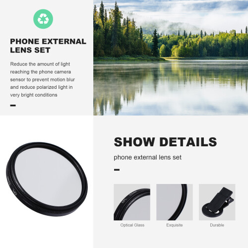 2 Sets Cpl Polarizer Phone Photo Lens Camera Beautify Strainer Polarized Wide Angle Ring 2
