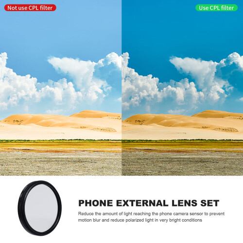 2 Sets Cpl Polarizer Phone Photo Lens Camera Beautify Strainer Polarized Wide Angle Ring 1