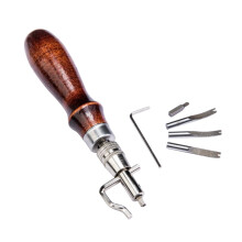 Kit de 7 outils pour le travail du cuir : outil à coudre, rainurer, parer, biseauter