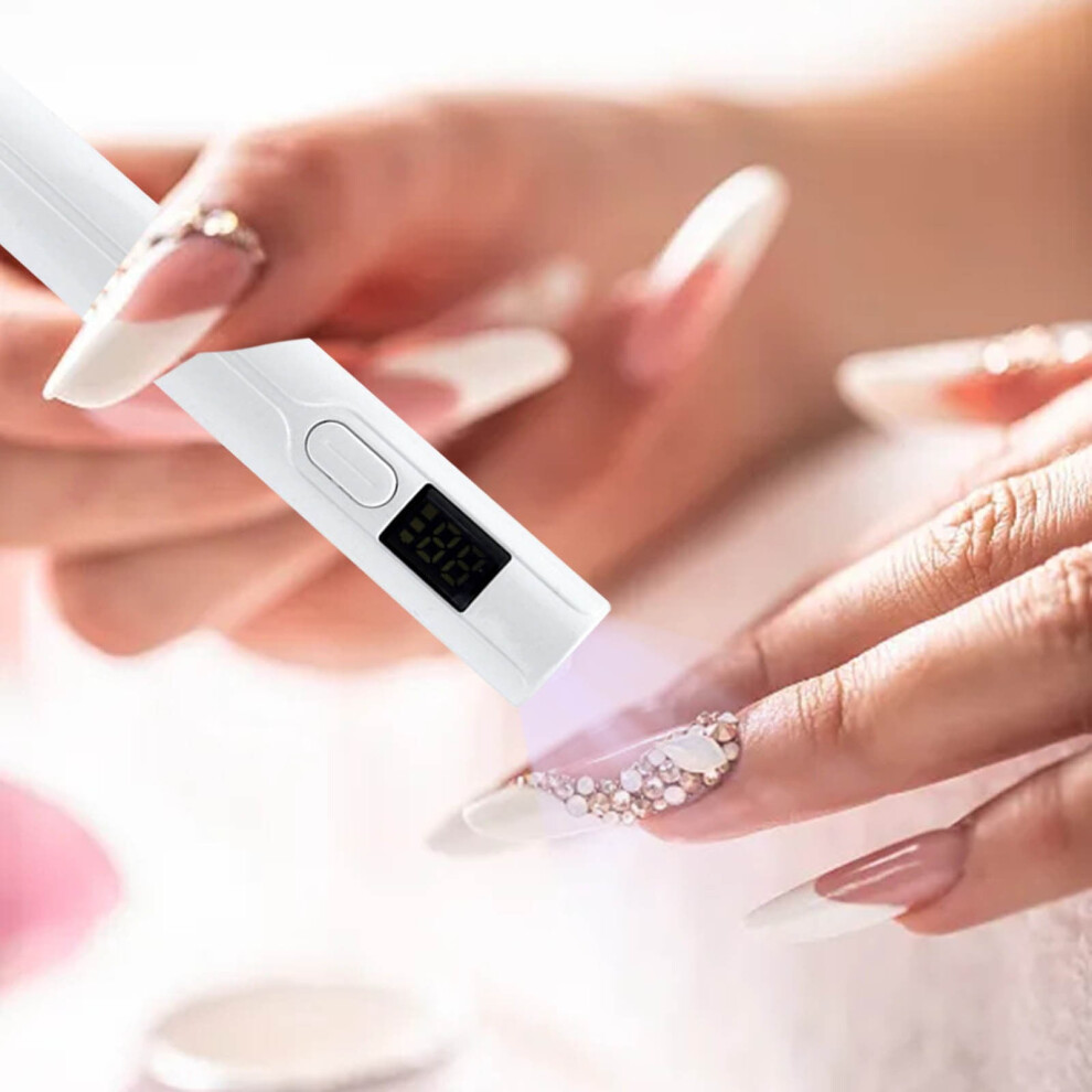 Light Top Coat Rhinestones Gems Nail Brush Children's Makeup Glitter Mini Lamp Gel Nails Handheld Portable Led Rechargeable Cordless Fast Curing Usb