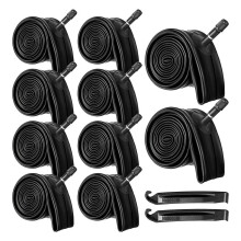 Lot de 10 chambres à air de vélo 20 pouces (1,75/2,125 pouces) avec 2 démonte-pneus, chambre à air en caoutchouc pour vélo