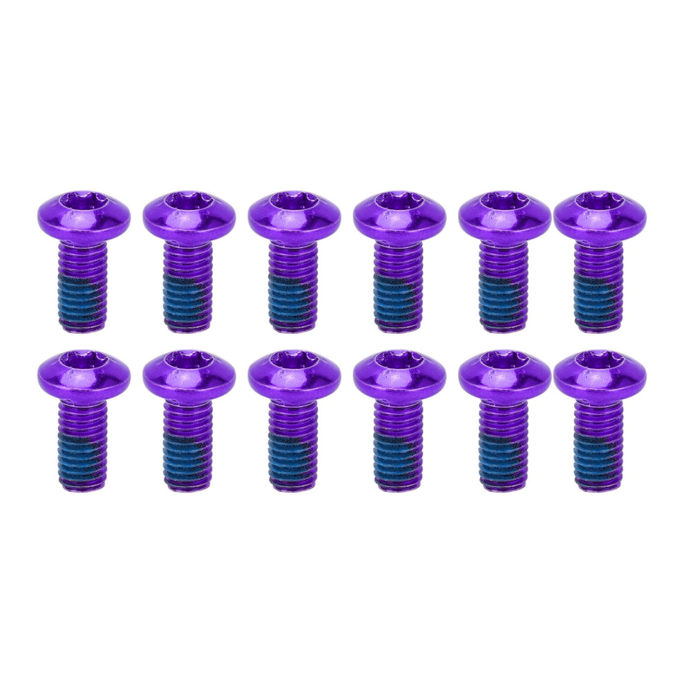 Disc Brake Rotor Bolts, 12Pcs Mountain Disc Rotor Screws Universal For Road Purple 9322103725439