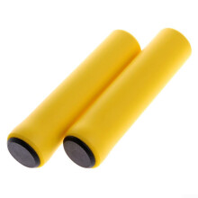 Bike Handlebar Grips 130mm NonSlip Silicone Foam with Comfort Padding for 22.2mm Handlebars Yellow Pair