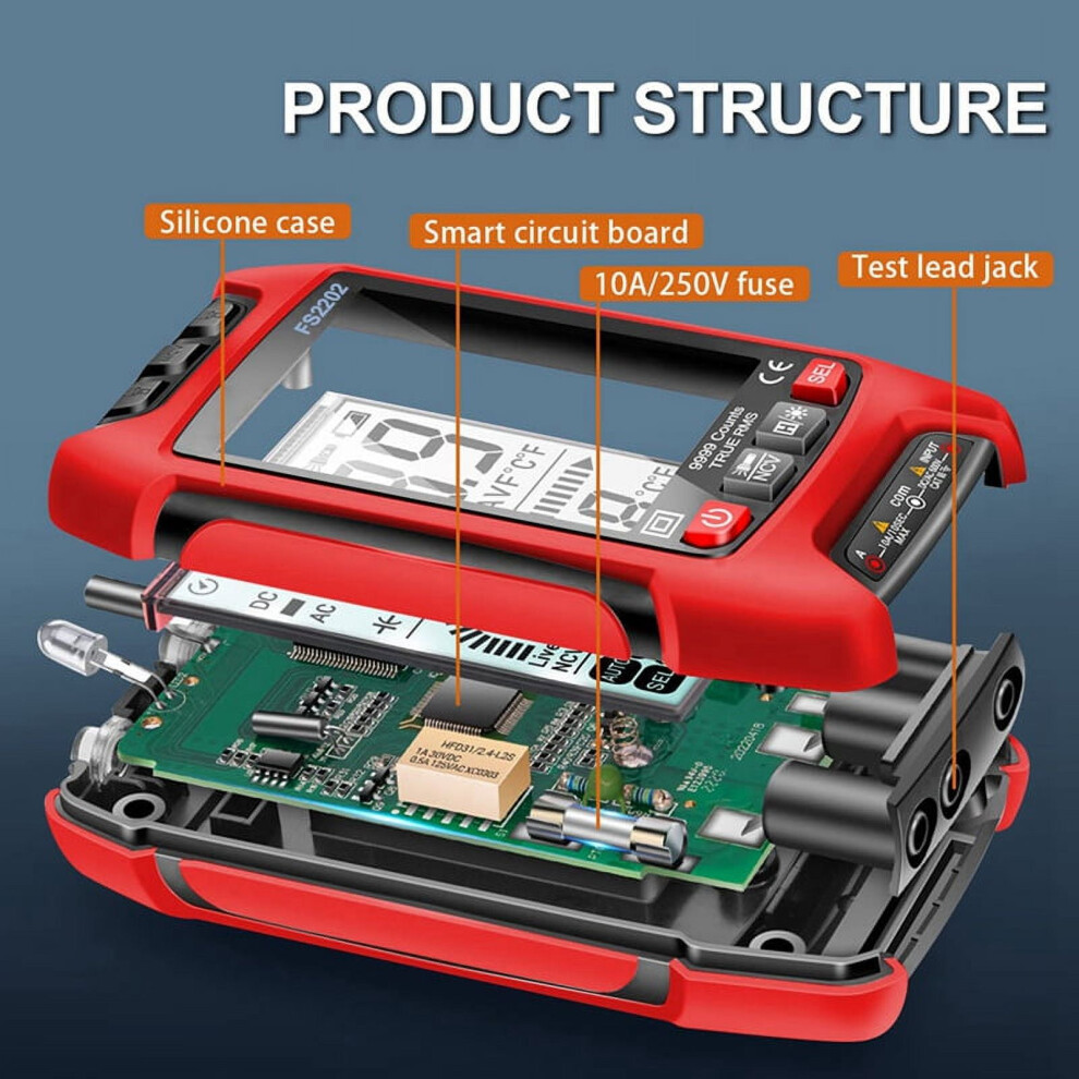 Digital Multimeter, 9999 Counts Trms Auto-Ranging Voltmeter 9313598840769