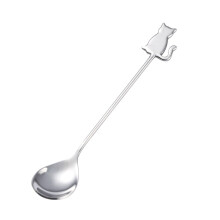 Cuchara de acero inoxidable para remover café, postre y leche con forma de pez gato de Kmxyo