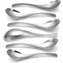 Cucharas soperas Kiibsot gruesas y resistentes, de acero inoxidable de alta calidad, juego de 6