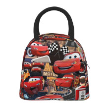 Lancheira térmica portátil do Relâmpago McQueen do filme Carros, com bolso frontal, ideal para homens, mulheres e adolescentes.