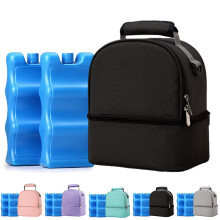 Bolsa aislante para almacenar leche materna, extractor de leche, nevera portátil de doble capa para bebés, mochila para biberones, color negro.