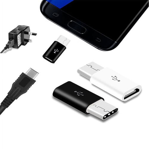 SUSUchens 2 ks dátových adaptérov a prevodníkov Micro USB 2.0 5pin samica na USB typ C3.1 samec 2