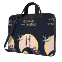 Nightmare Before Christmas Laptopväska, Axelväska för Laptop eller Surfplatta, Elegant, Slitstarkt och Vattenavvisande Tyg, 13, 14, 15,6 Tum, Svart