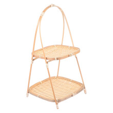 2-etasjes bambus dessertstativ for fester og arrangementer