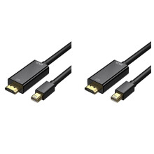 2X Cábla Mini DisplayPort go 4K Mini DP go 6 throigh le haghaidh /Pro, Surface Pro/Dock, Monatóir