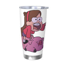 Gravity Falls 20oz Tumbler, Edelstahl-Vakuumisolierter Reisebecher, Thermobecher mit Deckel für unterwegs