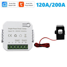 120A Tuya Smart WiFi -energiamittari + virtamuuntajapihti 90-250V kWh tehomittari sähkötilastot