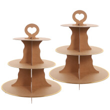 2 stk. papir cupcake stativ kakeutstillingsstativ cupcakeholdere til fest
