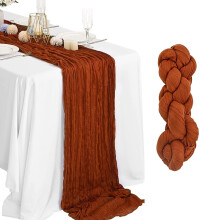 Caminho de mesa em musselina, 89 x 400 cm (35 x 157 polegadas), gaze transparente para casamento, chá de bebê, festa de aniversário - Ofertas de