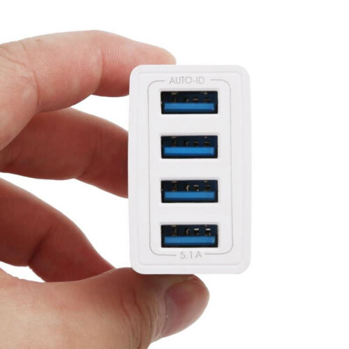 Φορτιστής τοίχου, προσαρμογέας USB, σταθμός γρήγορης φόρτισης 4.8A, θύρας 4, συμβατός 2
