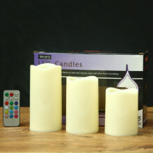 Conjunto de velas de vidro LED eletrônicas com controle remoto, sem chama, sem chama, com temporizador, ideal para decoração de Natal, casa e
