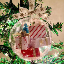 Christmas Ornament Ball Xmas Tree Decorations Clear Bauble Ornament House Hanging Ball Exquisite Gift-Gift Box